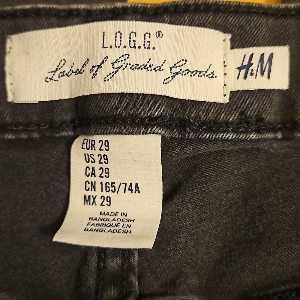 H&M Dark Gray Denim Jeans Skinny Stone Washed Stretch Cotton Grey Jean 29" Waist - Picture 6 of 8